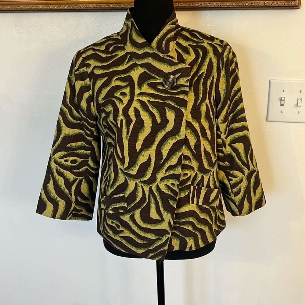 SilkLand Silk One Button Front Blazer with Pockets, Sz. S.